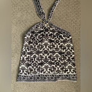 White House Black Market Black and White Halter Top